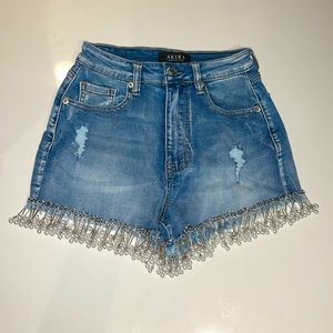 Akira Pearl Fringe Shorts